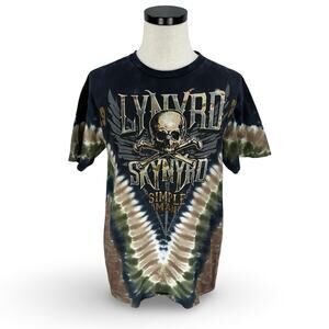 Liquid Blue Lynyrd Skynyrd Simple Man Tie Dye T Shirt Men's Large Band Graphic